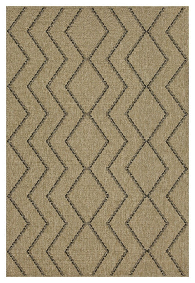 Earth - 5'3" X 7'3" Indoor, Outdoor Area Rug - Black, Natural