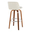Toriano - Contemporary, Fixed Height Barstool Swivel & Round Footrest (Set of 2)