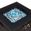 Propane Gas Square Fire Pit, Tile Tabletop With Beautiful Wicker Base For Outside