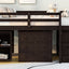 Loft Low Study Bed With Cabinet, Shelves And Rolling Portable Desk, Multiple Functions