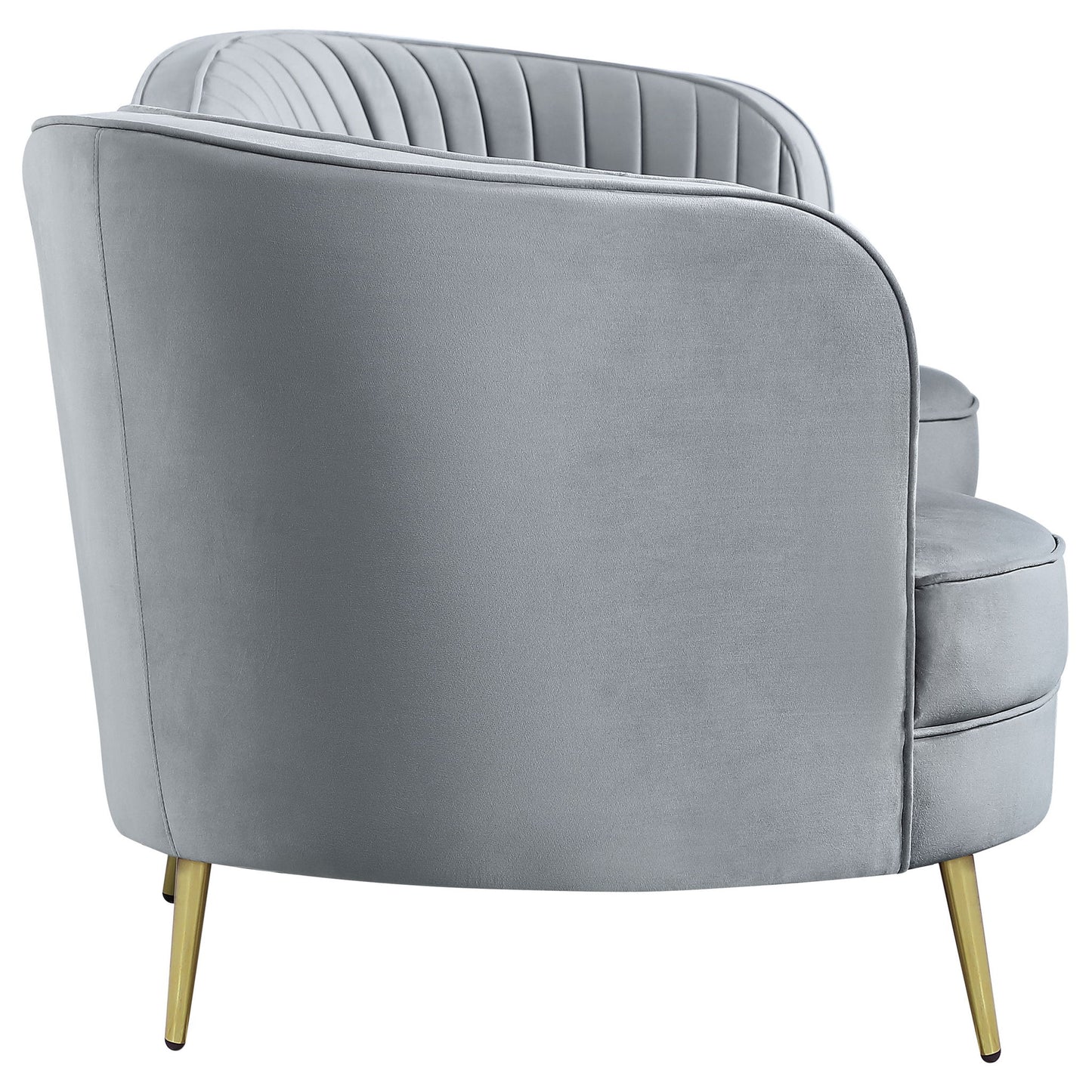 Reigha - Upholstered Sofa Lounge Furniture With Channel Tufted Backrest - Gray