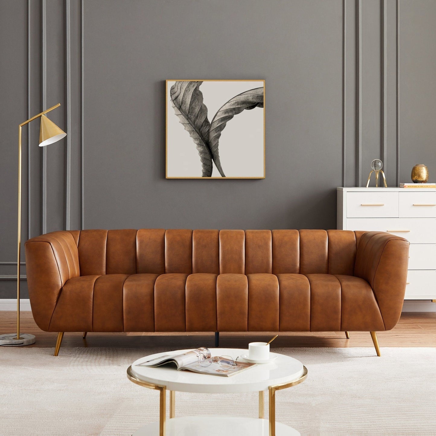 Ava - Sofa - Gold / Tan