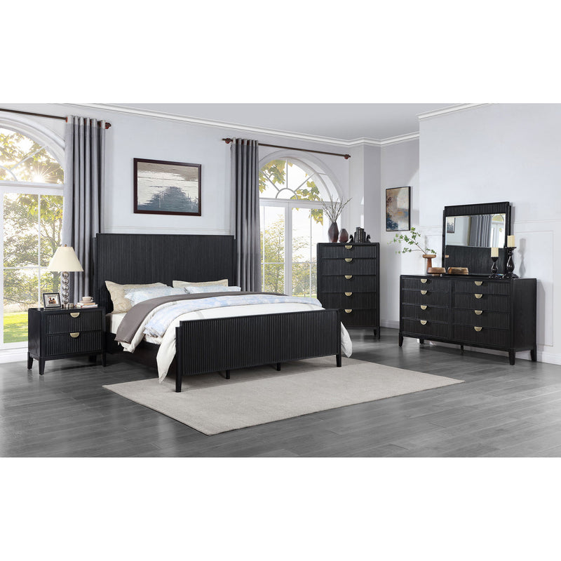 Mason - 2 Drawer Nightstand With Fluted Design - Black