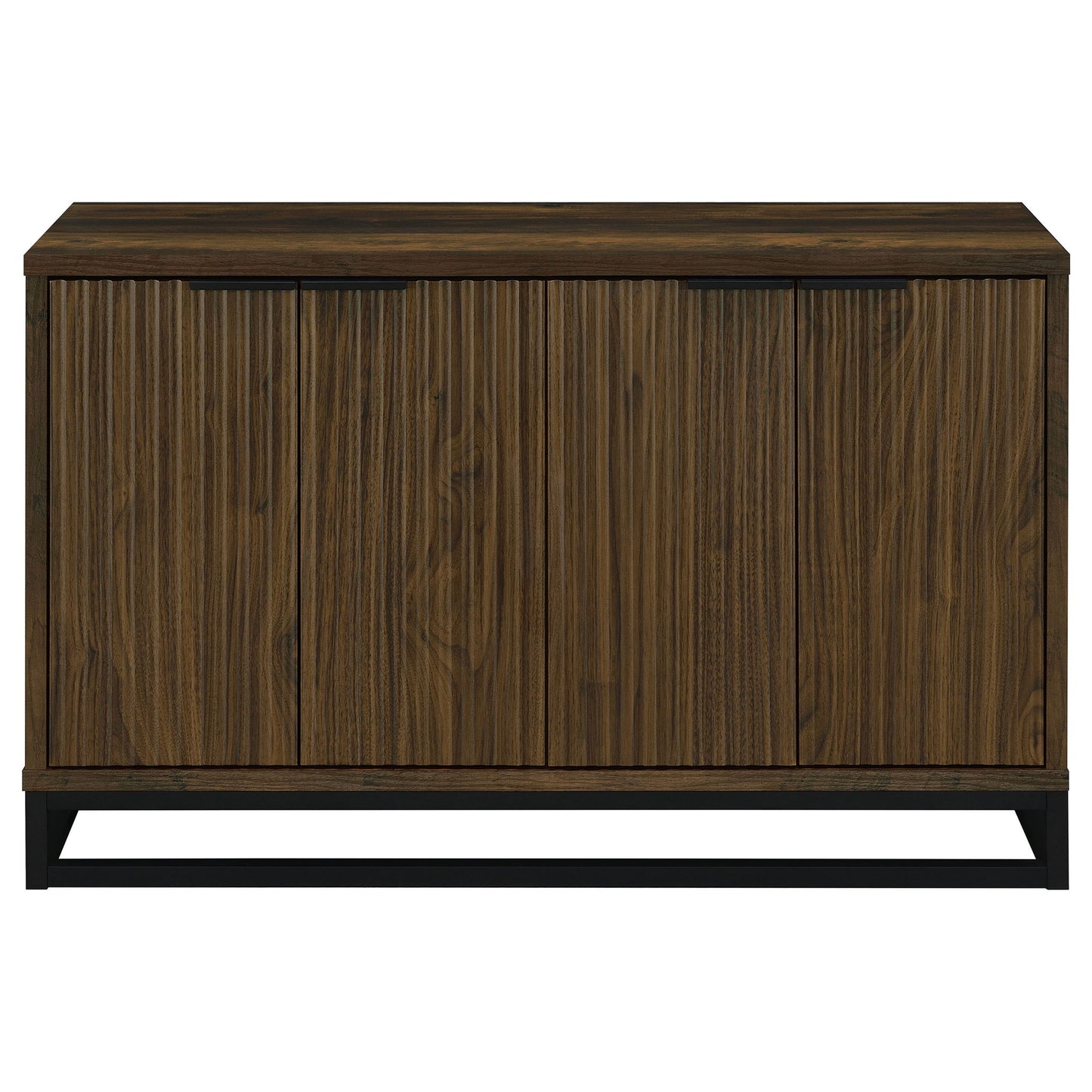 Thurston - 4 Door Accent Cabinet Carved Doors - Dark Brown