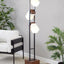 Bento - Contemporary Floor Lamp - Black / Walnut / White