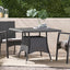 Outdoor Rattan Square Dining Table With 4 Legs - Gray