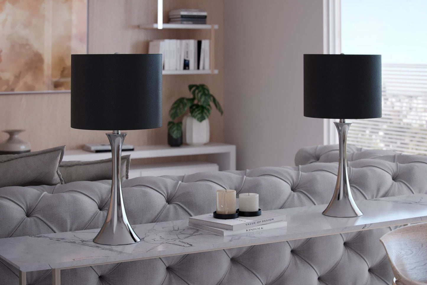 Lenuxe - Contemporary Modern Design Table Lamp (Set of 2)