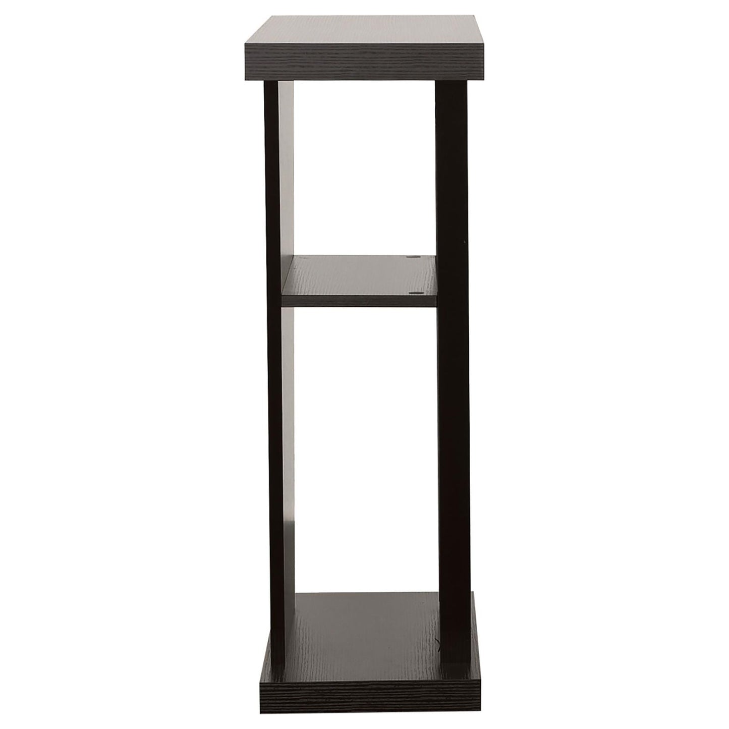 2 Shelf Console Table With V Shape Design - Brown