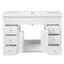 Bathroom Vanity With Sink, 6 Soft Close Drawers & Double Doors - White