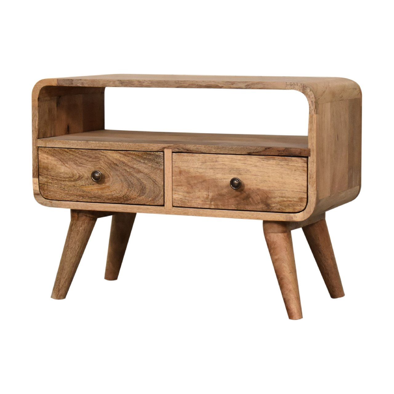 Mini Curved Media Unit - Oak