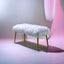 Bagley II - Faux Fur Bench - White / Gold