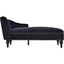 Velvet Chaise Lounge, Button Tufted Right Arm Facing Lounge Chair With Nailhead Trim For Living Room - Black
