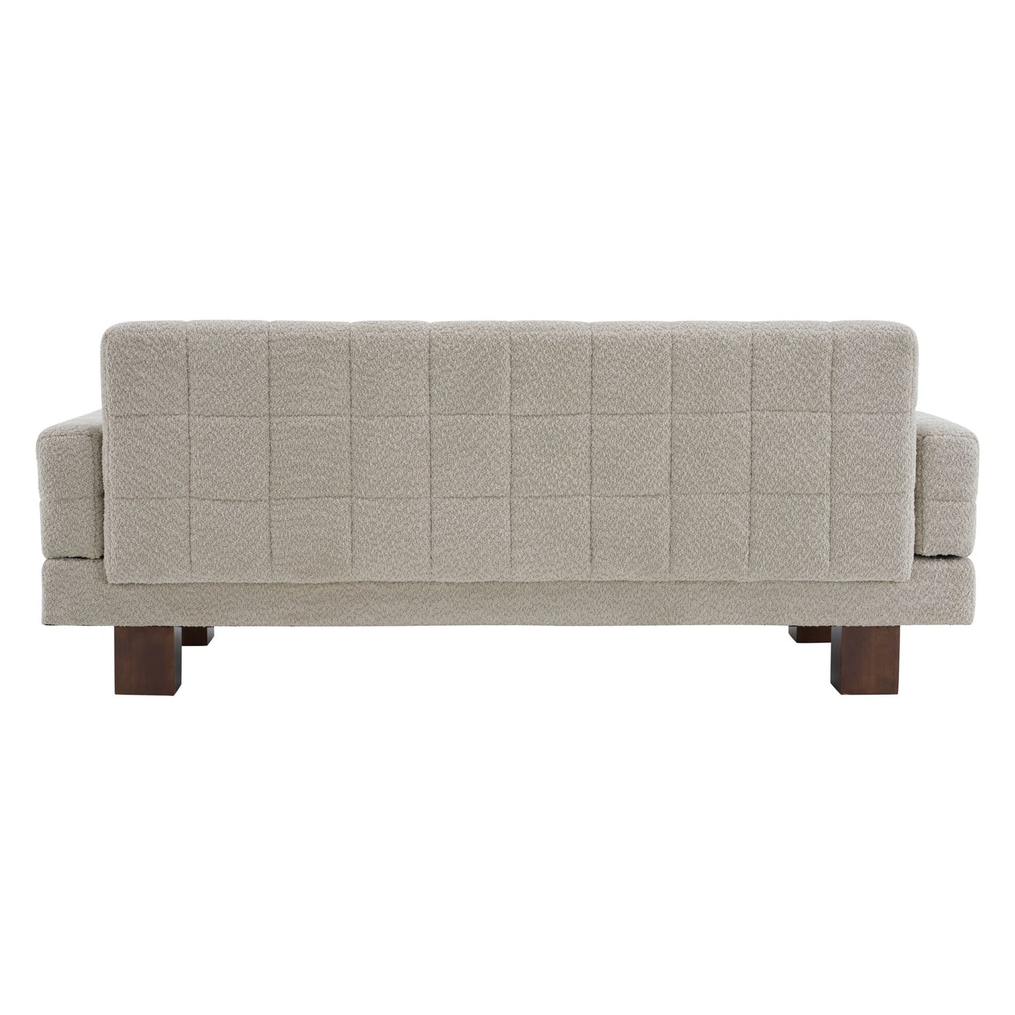 Modern Loveseat Sofa, 2 Seater With Square Arms For Living Room