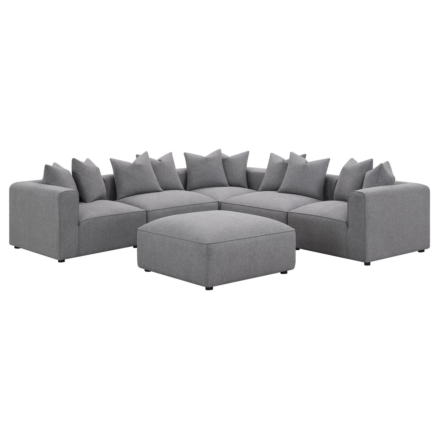 Amherst - Armless Chair With Accent Pillow - Gray