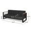 Giovanna - 3 Seater Sofa With Aluminum Frame And Water Repellence Cushions - Black