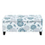 Luxury Storage Ottoman With Floral Patterned Fabric, Soft-Close Hinges, Multi Functional