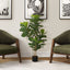 41" Tall, Artificial Plant, Fiddle Tree, Indoor, Faux, Fake, Floor, Greenery, Potted, Real Touch, Decorative - Green / Black