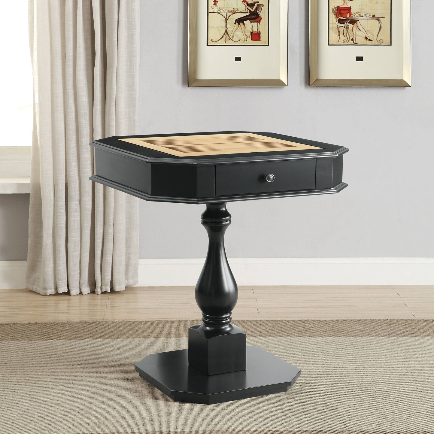 Bishop - Reversible Chess Checker Game Table With Game Tray (Chess Fingures Not Included)