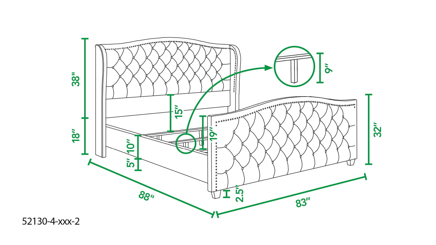 Marcella - Upholstered Shelter Headboard Bed Set