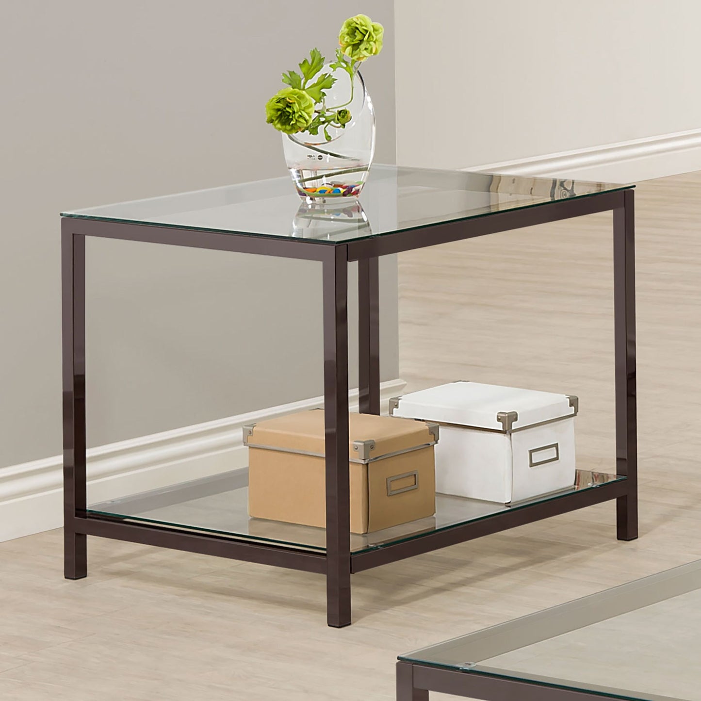 Weston - 1 Shelf Side End Table - Nickel