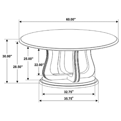 Verdugo - Round Dining Table With Pedestal Base - White Washed