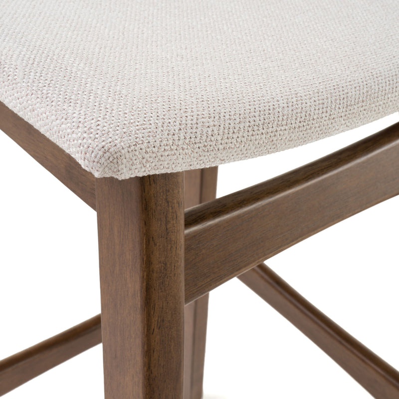 Mid Century Modern Bar Stool Set With Upholstered Seating
