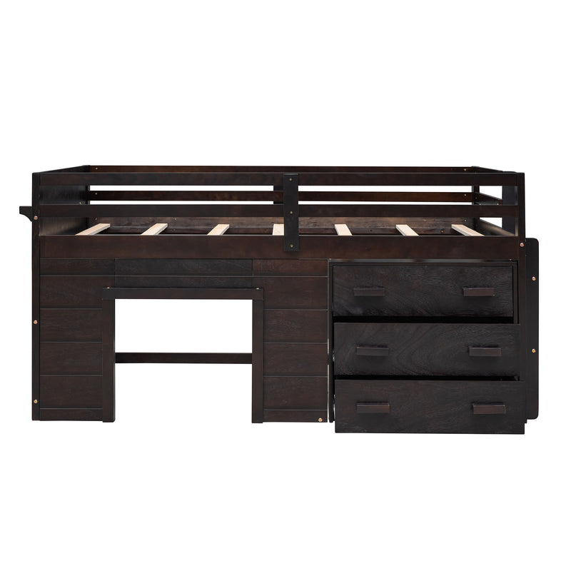 Loft Bed With Cabinet And Shelf