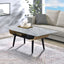 Landon - Coffee Table With Glass Marble Texture Top And Bent Wood Design
