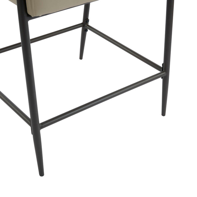 Counter Stool Set With Iron Frame - Espresso / Beige