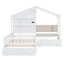 House Bed With Upholstered Sofa, Wireless Charging Station, Shelves And 2 Drawers