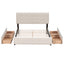 Upholstered Platform Bed With Classic Headboard And Drawers, No Box Spring Needed
