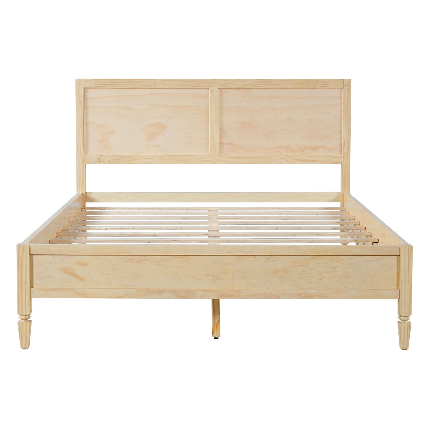 Classic Platform Bed Frame With Panel Headboard