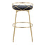 Charlotte - Glam Glam / Art Deco Fixed Height Barstool With Swivel With Round Footrest (Set of 2)
