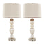 Spade - Contemporary Table Lamp (Set of 2) - Mercury / Nickel / Natural