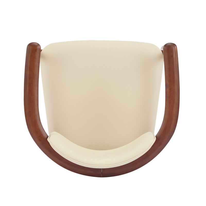 Sillas de comedor, ideales para el hogar y la cocina (juego de 2) - Beige / Nogal oscuro
