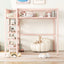 Loft Bed With 4 Tier Shelves And Storage