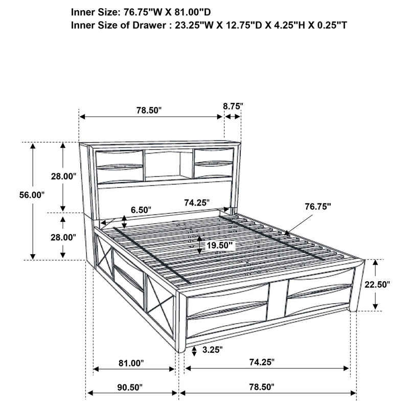 Palamino - 5 Piece Eastern King Bedroom Set - Black
