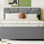 Upholstered Platform Bed With Brick Pattern Headboard And Twin Long Size Trundle