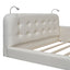 Queen Size Upholstered Platform Bed With 2 Reading Lights - White