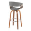 Vintage Mod - Mid Century Modern Fixed Height Barstool With Swivel With Round Footrest (Set of 2)