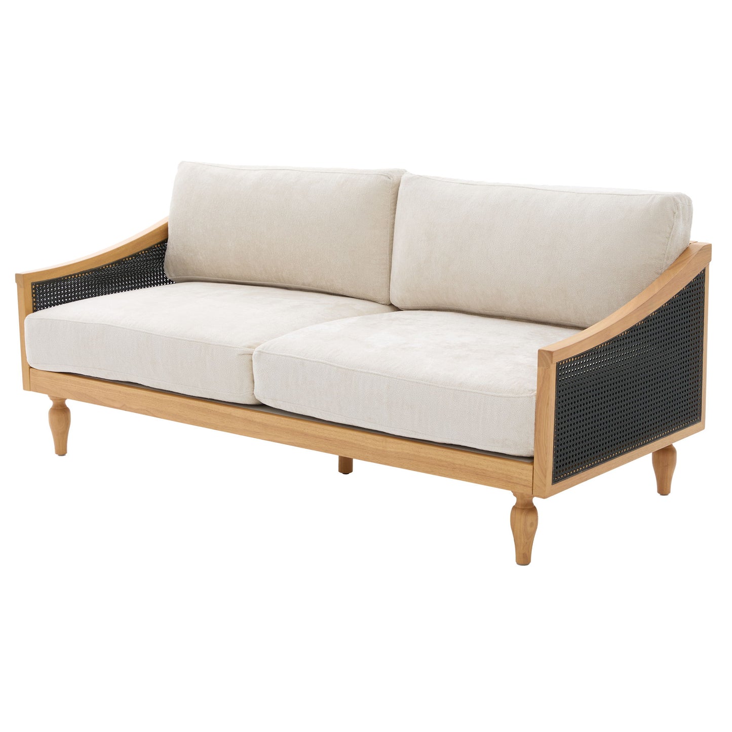 3 Seater Sofa With Rattan Armrests