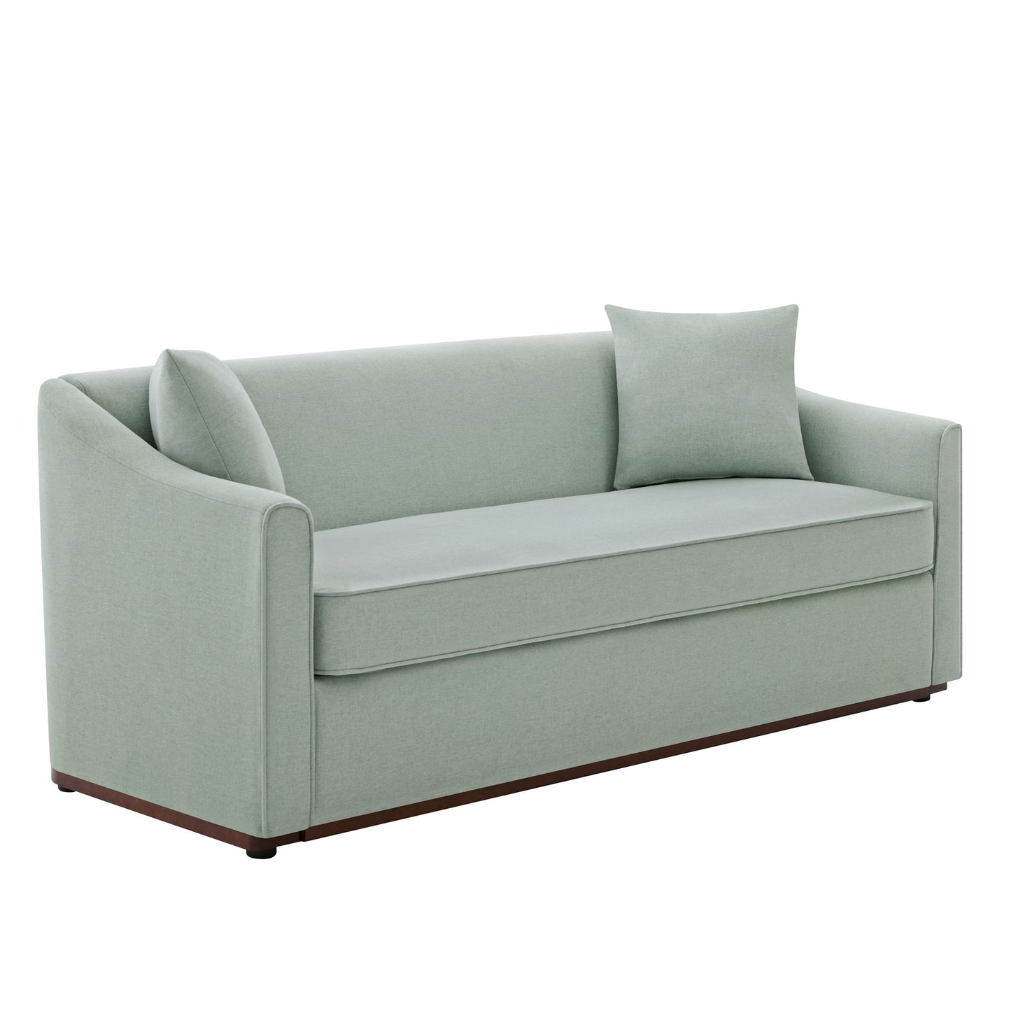 3 Seater Sofa With Wrap Around Armrests And Throw Pillows