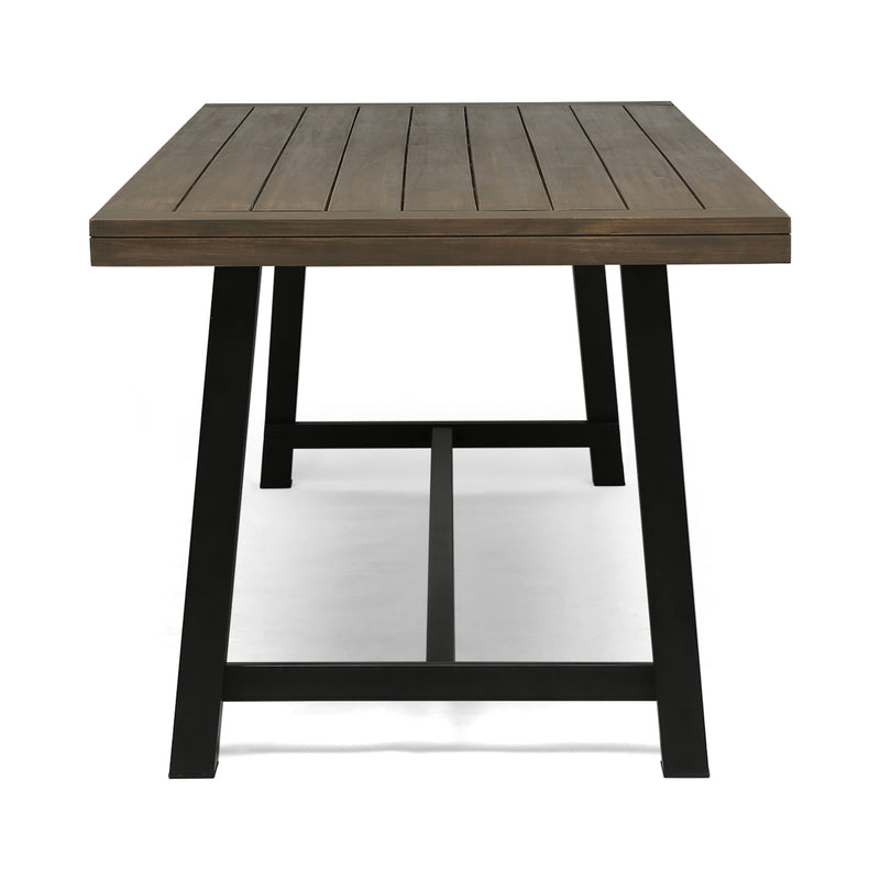 Mesa de comedor para exterior - Gris / Metal rústico