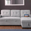 Ashlyn II - 84"W Woven Fabric Reversible Sleeper Sectional Sofa with Storage Chaise