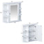Bathroom Wall Storage Cabinet With Mirror And Adjustable Shelf, 6 Open Shelves