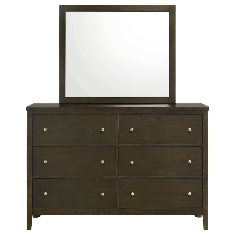 Clement - 6 Drawer Dresser With Mirror - Dark Coffee