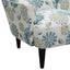 Floral Accent Chair - Blue - Wood