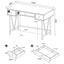 3 Drawer Writing Desk With Handles - Brown