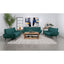 Logan - Flared Arm Loveseat Lounge Sofa - Teal Blue