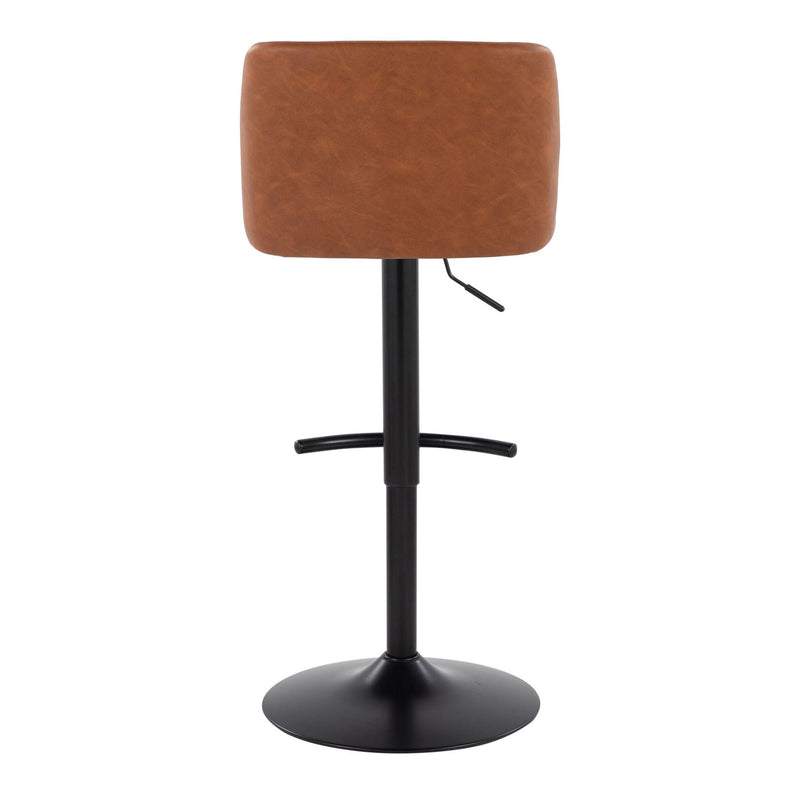 Toriano - Contemporary Adjustable Bar Stool With Rounded T Footrest (Set of 2)
